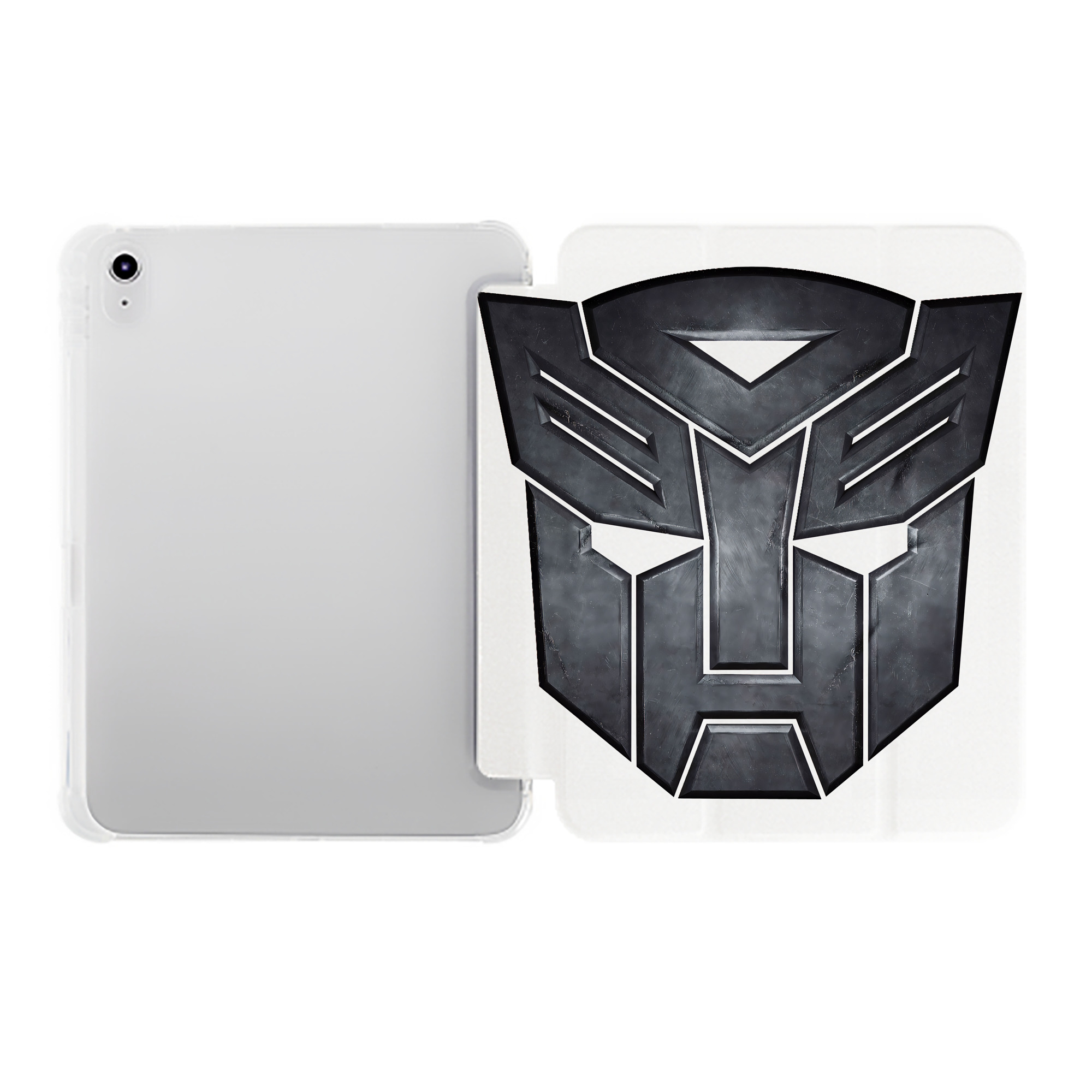 （画像用） Transformers トランスフォーマー IPad ケース ペン収納付き 三つ折りスタンド PUレザー×シリコン 対応機種9.5/10.5/10.9インチ